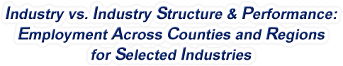 New Hampshire - Industry vs. Industry Structure & Performance: Employment Across Counties and Regions for Selected Industries